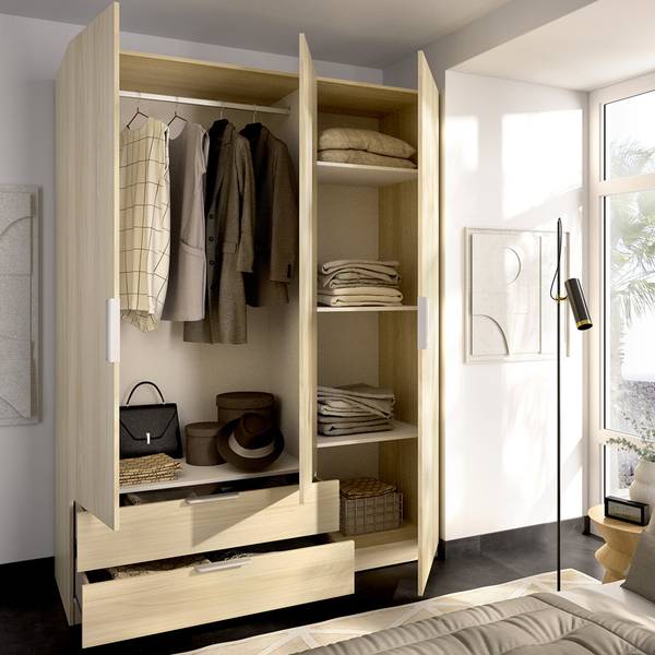 3-türiger Schrank Mayos Braun - Holzwerkstoff - 137 x 204 x 51 cm