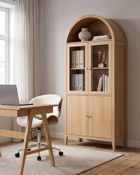 Vitrine MONTREAL Braun - Bambus - 78 x 180 x 39 cm