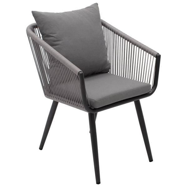Gartenstuhl RIVA (2er Set) Grau - Aluminium - 58 x 79 x 68 cm