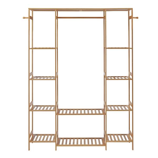 Portant à vêtements Ilomantsi Beige - Bambou - 122 x 165 x 35 cm