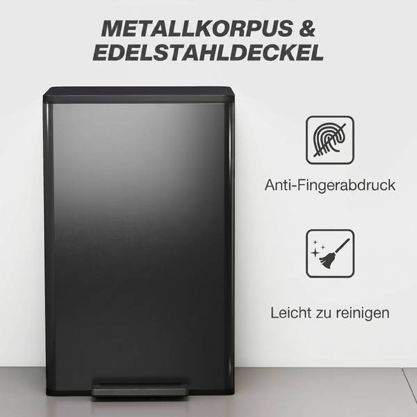 Mülleimer 851-068V00BK Schwarz - Metall - 35 x 68 x 43 cm
