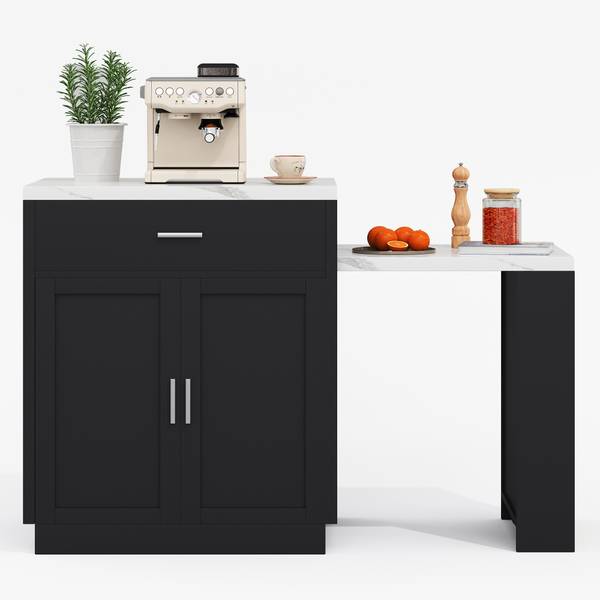 Kücheninsel BB3941 Schwarz - Holzwerkstoff - 55 x 90 x 211 cm