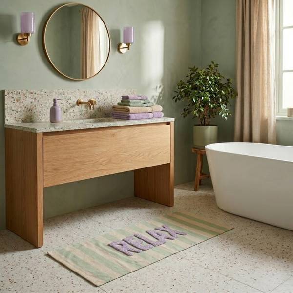 Badteppich RELAX Beige - Textil - 120 x 1 x 45 cm