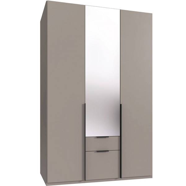 Kleiderschrank MUGANO Grau - Leinen - Stahl - 135 x 208 x 58 cm