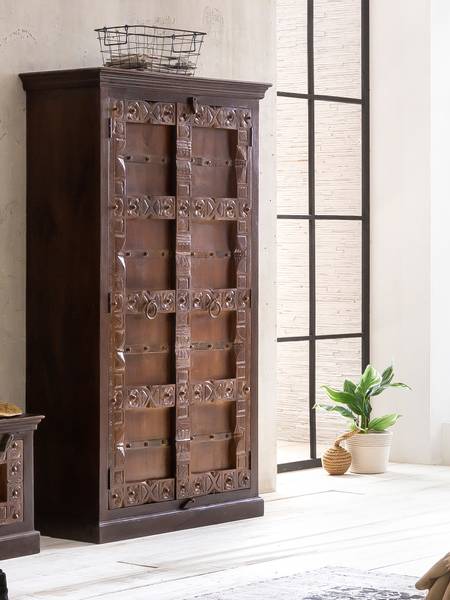 ALMIRAH Schrank Braun - Massivholz - 100 x 180 x 45 cm