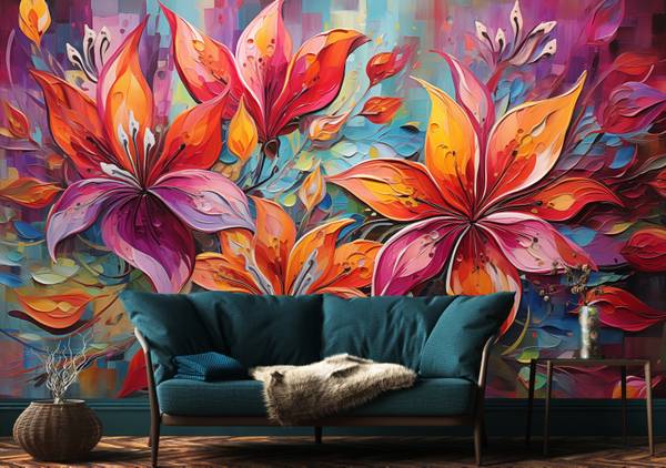 Vlies-Fotobehang ABSTRACT Bloemen Natuur 360 x 240 x 240 cm