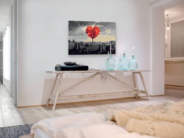 Wandbild Malen nach Zahlen Natur Loz Baumwollstoff - 60 x 40 x 2 cm