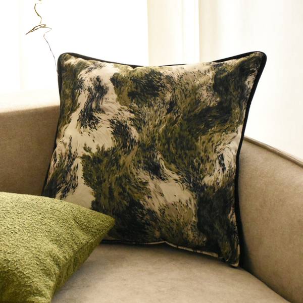 Kissen Verdea Beige - Grün - Textil - 50 x 5 x 50 cm