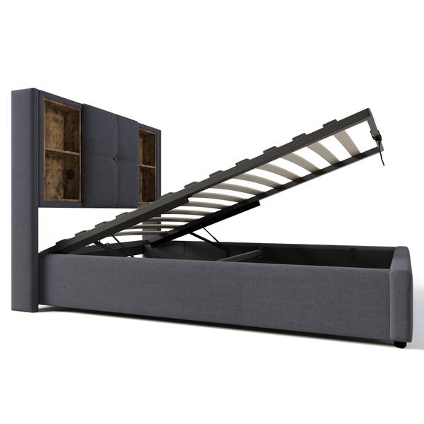 Lit rembourré WireLessLade Ⅰ Gris - Largeur de la surface de couchage : 90 cm