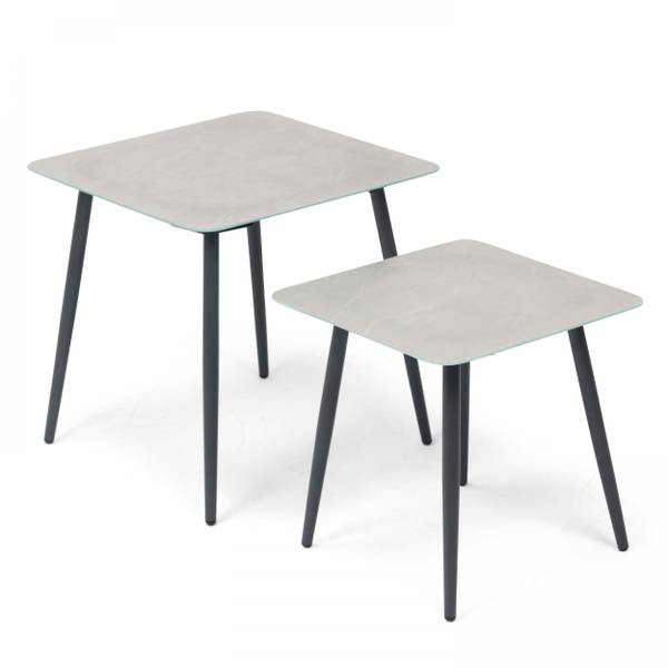 2er-set Couchtisch Costa Rica Schwarz - Stahl - 55 x 55 x 55 cm