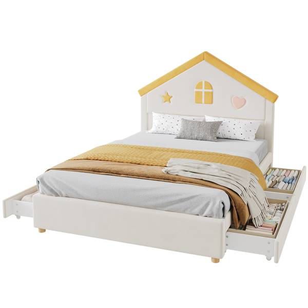 Kinderbett TIEMU45 Ⅰ Beige - 147 x 127 x 208 cm
