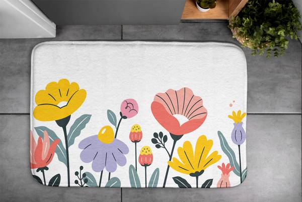 Badteppich Blumen 75 x 45 x 75 cm