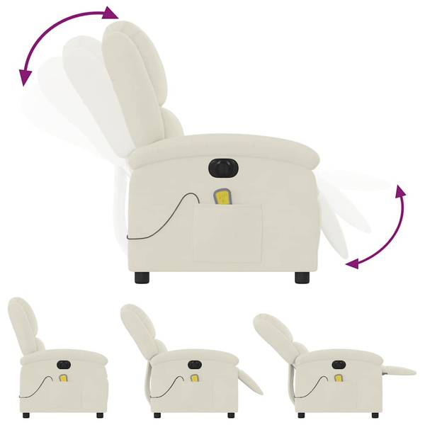 Fauteuil inclinable de massage 3032268-3 Crème - Blanc