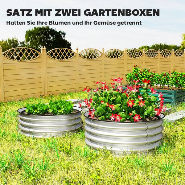 Hochbeet 845-979V00SR Silber - Metall - 60 x 30 x 60 cm