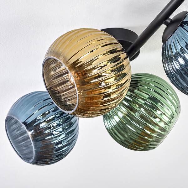 Deckenleuchte Cesaro Blau - Gold - Grün - Aluminium - Klarglas - 31 x 18 x 52 cm