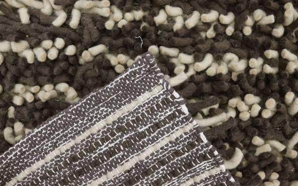 Handgewebt Hochflor Rot - Wolle - 124 x 4 x 200 cm