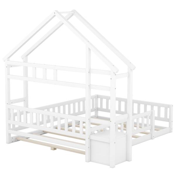 Lit bébé Mara Ⅱ Blanc - Pin - Acier - 203 x 190 x 203 cm