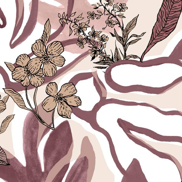 Panorama-Tapete  Aquatic Flowers Altrosa