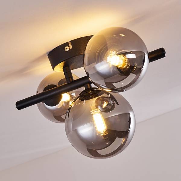 Deckenleuchte Bollate Grau - Metall - 23 x 28 x 28 cm