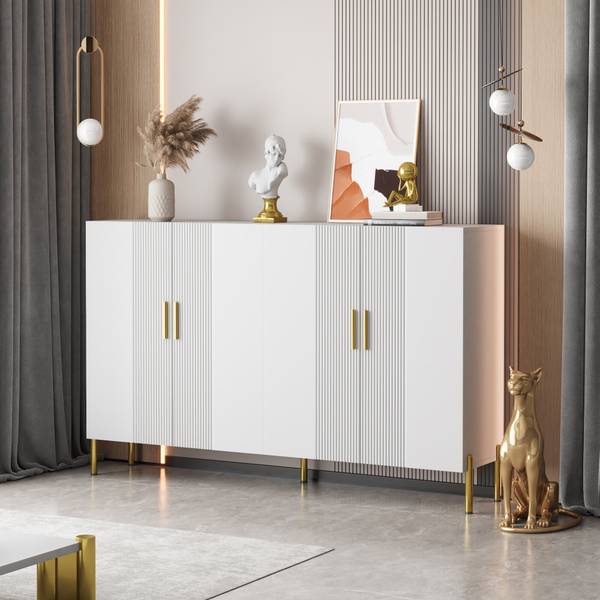 Sideboard Kiks Weiß - Holzwerkstoff - 160 x 100 x 37 cm
