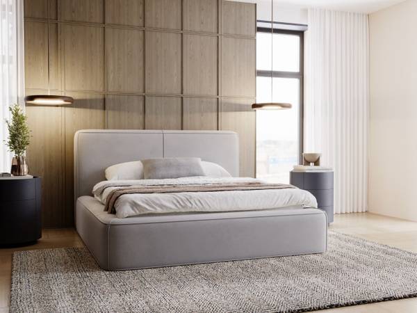 Polsterbett AMARO Silber - Liegefläche Breite: 160 cm