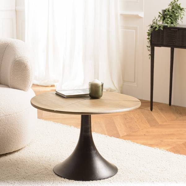 Sofaende JAMES Braun - Massivholz - 65 x 44 x 65 cm