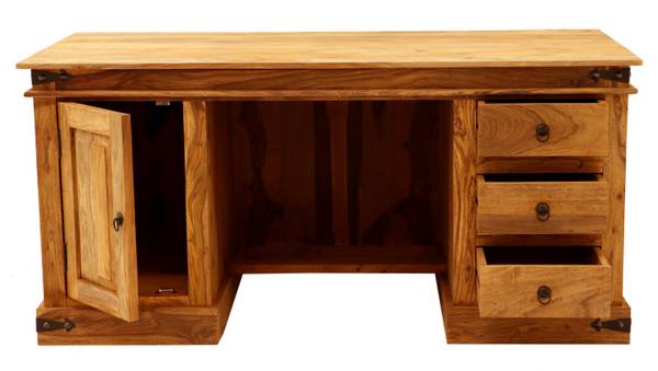 Schreibtisch Jali Braun - Sheesham - 160 x 76 x 80 cm