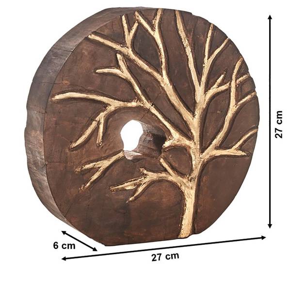 Dekofigur TREE Braun - Massivholz - 6 x 27 x 27 cm