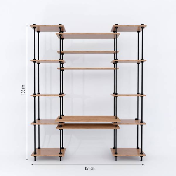 Schreibtisch  64745 Braun - Metall - 151 x 185 x 53 cm