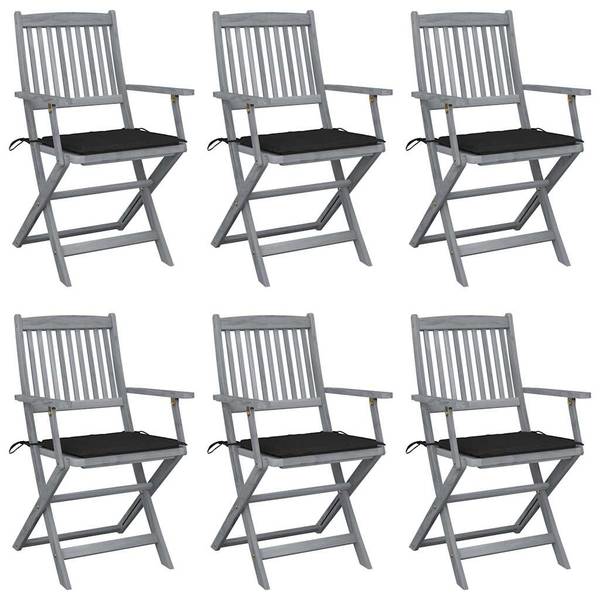 Tuinstoel 3065414-3 (set van 6) zwart