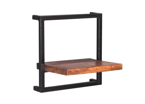 PANAMA Wandregal-Set, 4-teilig Schwarz - Braun - Mango - 95 x 75 x 25 cm