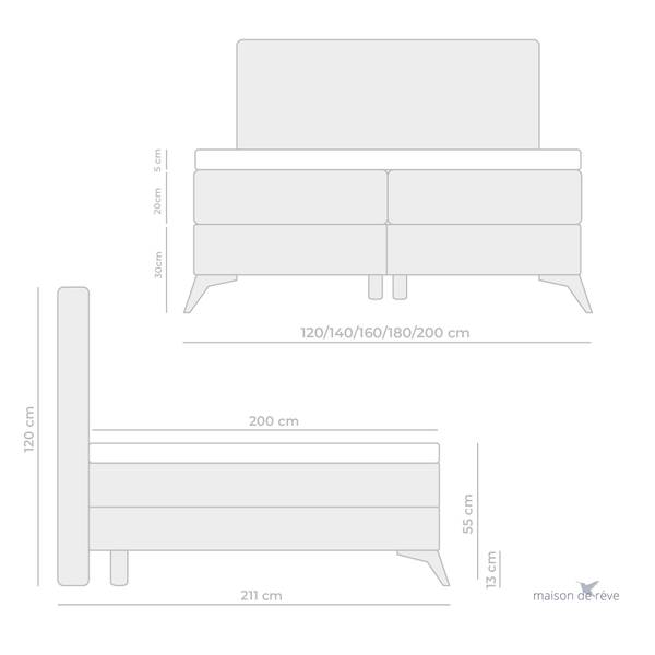 Boxspringbett Viggo II Taschenfederkern Liegefläche Breite: 180 cm