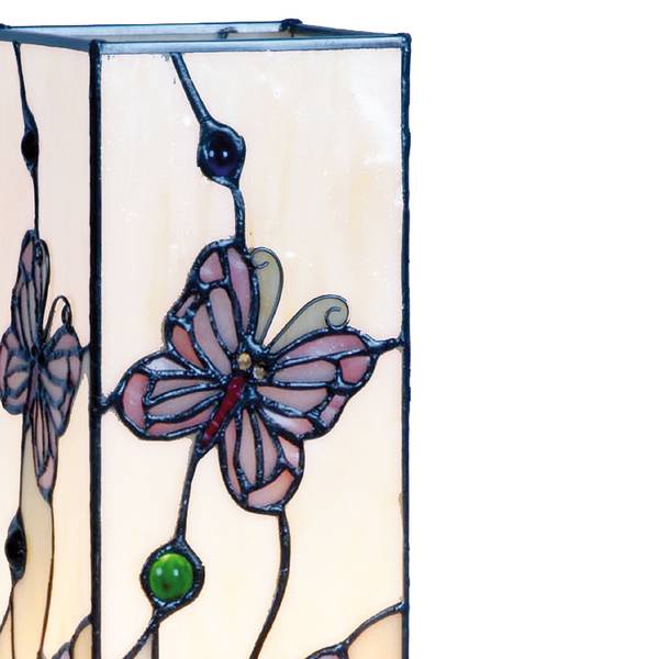 Tiffany Tischlampe Marie Weiß - Glas - 12 x 35 x 12 cm