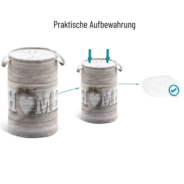 Wäschekorb Home Braun - Kunststoff - 37 x 55 x 55 cm