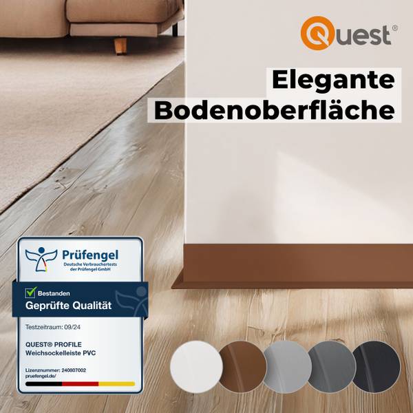 Breite Weichsockelleiste 810-L100 Dunkelgrau - Tiefe: 1000 cm