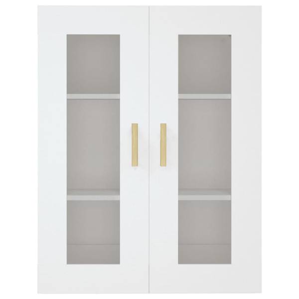 Hangkast 3014136 wit - plaatmateriaal op houtbasis - glas - 69 x 90 x 34 cm