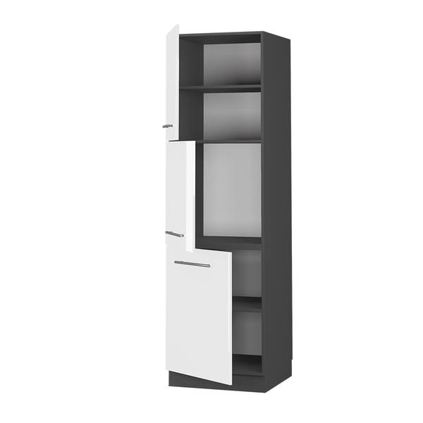 Armoire haute Fame-Line 38572 Anthracite - Blanc brillant
