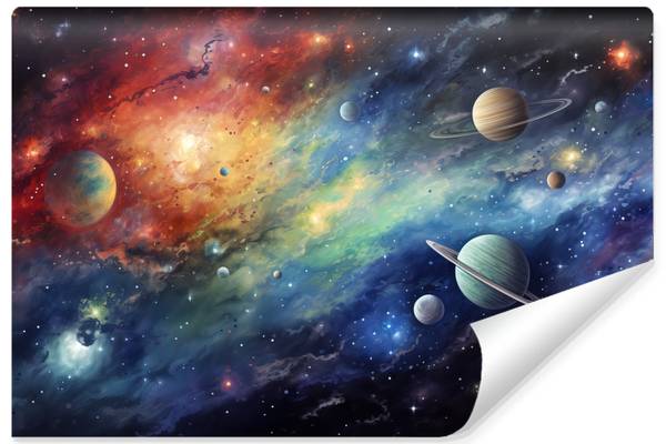 Fototapete WELTRAUM Planeten Sterne Rot - 315 x 210 x 210 cm