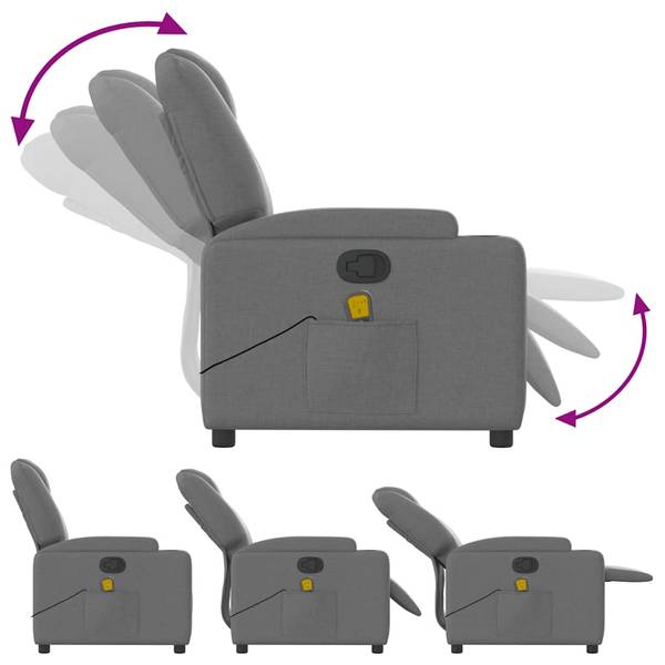 Massagesessel 3032456 Grau - Polyester - 74 x 97 x 88 cm