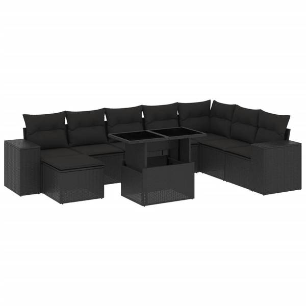 Garten-Lounge-Set 3036938-1 9-teilig Schwarz