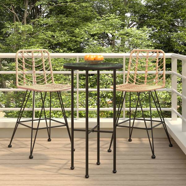 Barhocker 3017480 2er Set Braun - Stahl - Polyethylen - 45 x 103 x 56 cm
