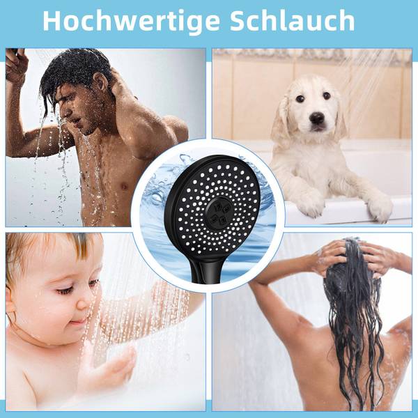 Duschkopf Kiora 3 tlg. Schwarz