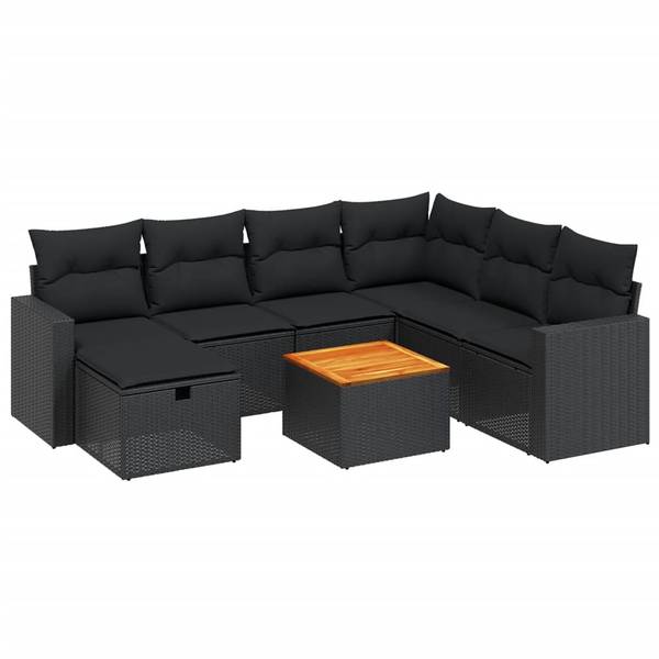 Salon de jardin 3036504-2 (lot de 8) Noir