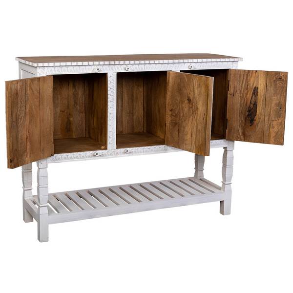 Anrichte 4523358164 Weiß - Massivholz - 130 x 101 x 42 cm