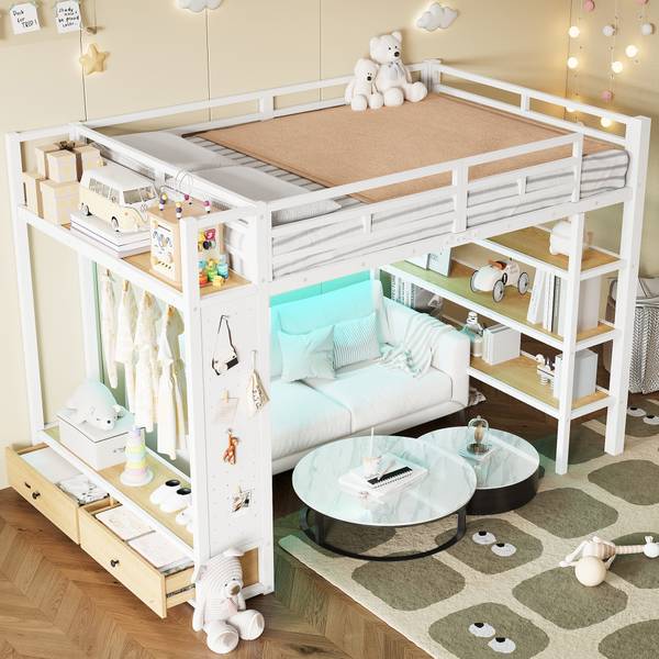 Cadre de lit mezzanine Hephaestus Ⅰ Blanc