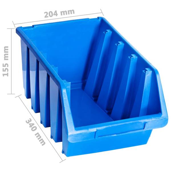 Behälter 3001590 (14er Set) Blau - Kunststoff - 34 x 15 x 20 cm