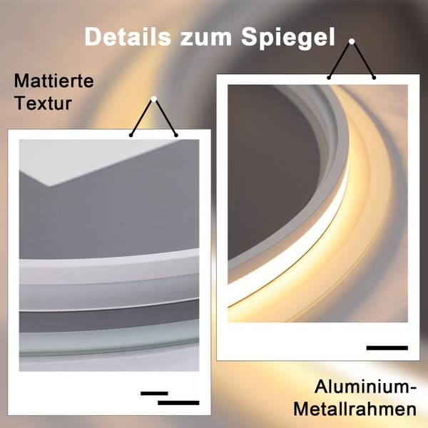 LED-Spiegel Duarte Ⅲ Weiß - Glas - 50 x 3 x 50 cm