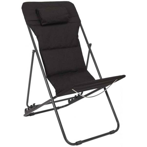 Transat en métal pliant Corfou Noir Noir - Métal - 82 x 93 x 56 cm