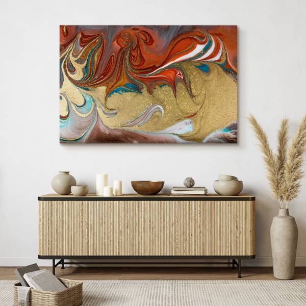 Leinwandbild Abstraktion Farbspiel 120 x 80 x 80 cm