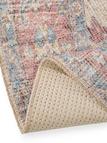 Tapis Lorenzo Rouge - Blanc - Polyester - 240 x 1 x 240 cm